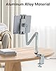 OMOTON Aluminum Tablet Stand for Desk, 360° Rotatable Tablet Holder for iPad, Adjustable Overhead Phone Mount, Phone Stand for Bed with Stable Arm Fits for all iPhone/iPad Pro/Tablets up to 12", Grey #3