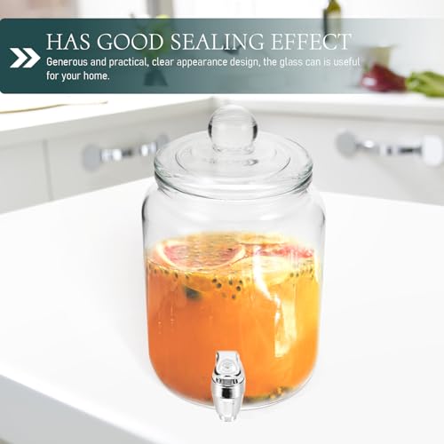 Dispensador de bebidas de vidrio con grifo, tarro sellado transparente para vino TOYANDONA 4