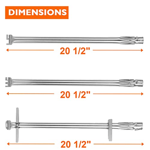 Bbq Future 67558 Grill Burner Tube Set For Weber Summit 660 670 Series, 20 1/2" Stainless Steel Main Burner Tube And Smoker & Sear Burner Replacement Part For Weber Summit Gas Grills, 8 Pack #TOP2