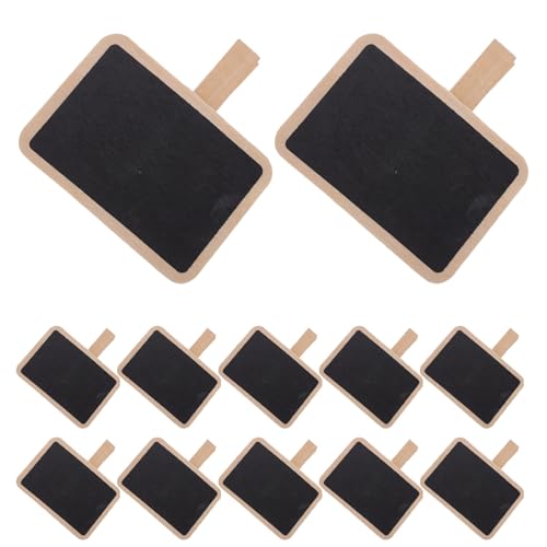 Mini letreros de pizarra con clips de madera para mensajes y precios