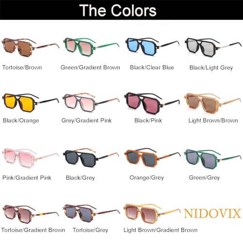 Image of Vintage Square 70s Aviator Sunglasses for Women Men Retro Classic Flat Aviator Frame Sun Glasses UV Protection