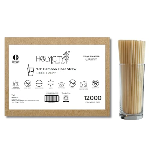 Pitillos de Fibra de Bambú 7.9 pulg 3000 unidades sostenibles miniatura 1