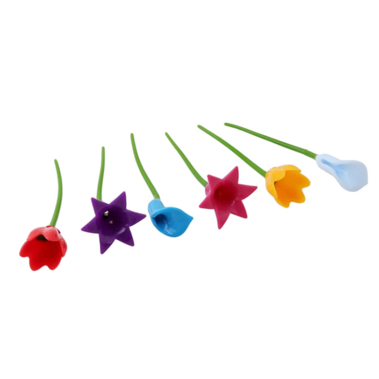 PRETYZOOM Silicone Flower Wine Cup Markers Set of 6 Wine Glass Labels for Party Easy to Remove Reuse