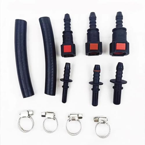 Exogio Kraftstoffdruckprüfer Kit, Kraftstoffdruck Messgerät, Benzindruck Manometer Einspritzpumpen-Druckprüfgerät 0-100 PSI 6,3/7,89/9,49 mit Ventil, Kraftstoffdruck-Test-Set für Fahrzeuge Auto PKW