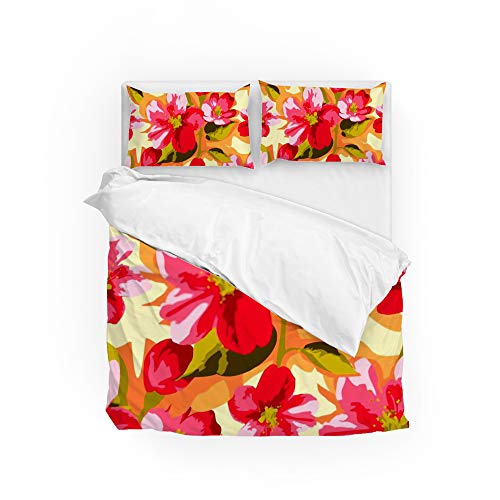 Housse de couette fleur de pommier en tissu 100% polyester lit Long Twin