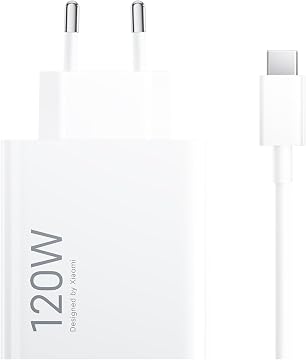 XIAOMI 120W HyperCharge Combo (Type-A) - Cargador de 120W, Puerto USB, Cable USB-C, identificación Inteligente de Dispositivos, Blanco (Versión ES)