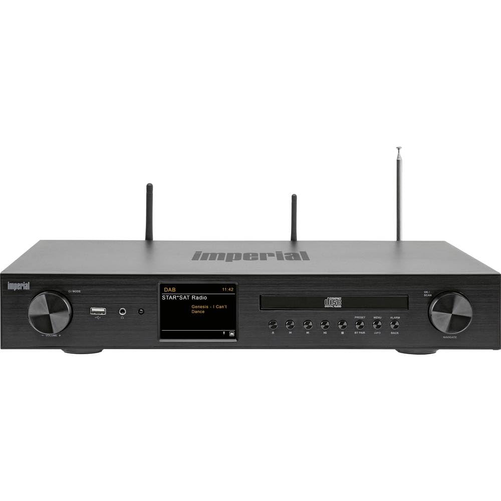 Imperial DABMAN i550 CD HiFi Verst?rker radio internetowe (DAB+/DAB/UKW/WLAN, Bluetooth, usługi strumieniowe, odtwarzacz CD, wzmacniacz stereo, odbiornik AV), czarny, szerokość HiFi, 22-252-00