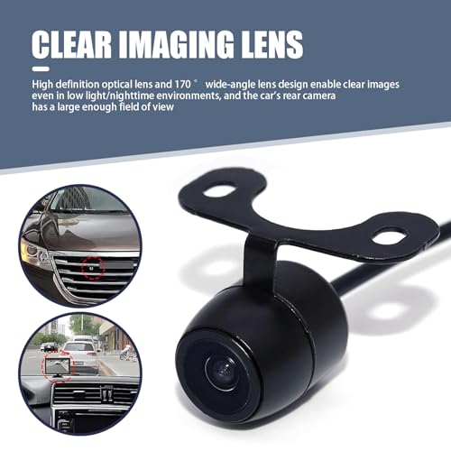 Image of 1 PC Car with Light HD Rearview Camera Kit, 170 Wide-Angle Butterfly Camera + 6 m Video Cable + 1 m Power Cable + Two Mounting Screws, Portable Repair Modification Accessories (Black)