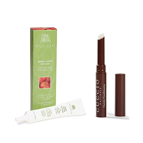 Bundle of 2 items: Cuccio Naturale Cuticle Conditioning Butter Stick in Milk & Honey and Apple Cuticle Remover