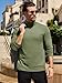 Men's Fashion Mock Turtleneck T-Shirts Long Sleeve Pullover Sweater Basic Designed Undershirt Slim Fit Top Light Green