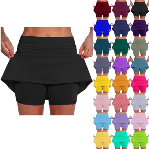Women Athletic Skorts Hight Waist Tummy Control Tennis Yoga Culottes Casual Gym Running Plus Size Activewear with Pocket3