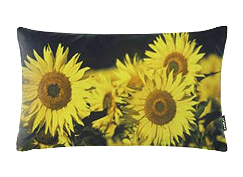 Proflax Kissenhülle Sonnenblumen 30x50 cm Schwarz Braun Gelb