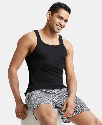 Image of Jockey NY07 Men's Super Combed Cotton Satin Weave Printed Boxer Shorts with Side Pocket