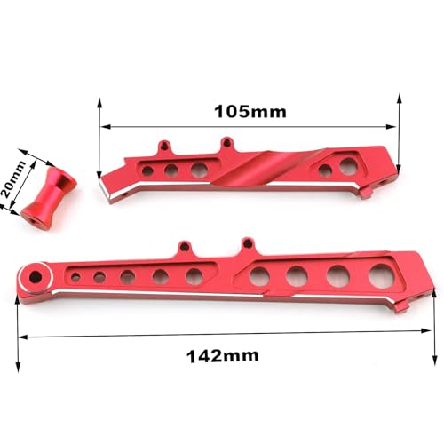 Aluminum Front Rear Chassis Brace Upgrades Part for ARRMA 1/7 Infraction 6S,Limitless All-Road, Felony 6S BLX #ARA320511 (red) by UURCSKY - Used condition - Image 3