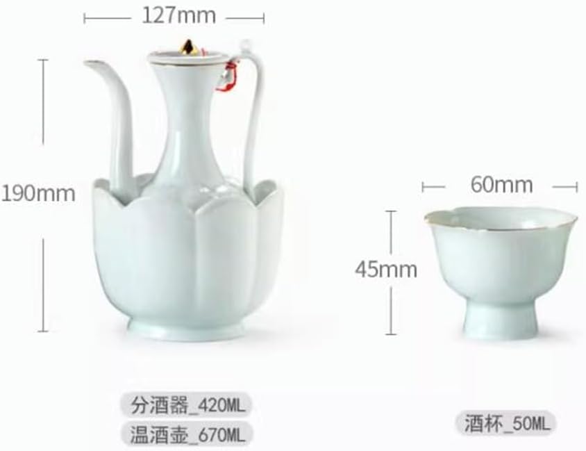 Antique Ceramic Wine Pot Set Chinese Household Yellow Wine Wine Pot with White Wine Glass (