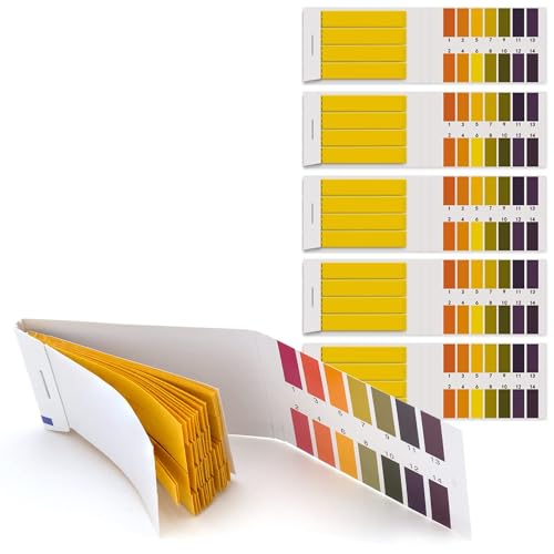 ZEACCT - 5 Pcs Litmus Test Strips, Soil and Water Testing Kit for PH Levels 1-14, Includes 400 Strips for Accurate Analysis of Saliva, Soap, Cosmetics, and More