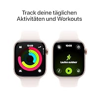 Apple Watch Series 11 GPS 46 mm Smartwatch mit Aluminiumgehäuse in Roségold und Sportarmband in Blassrosa (S/M). Schlafindex, Fitnesstracker, Gesundheitstracking, Always-On Display, Wasserschutz – Ansicht 3