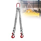 Hochbelastbares Polyester-Gehänge, 17.636 lbs Tragfähigkeit, 2-strängiges Hebegeschirr mit Haken, Industriegurte für Kranarbeiten und den Transport von Schwergeräten(2.5m)