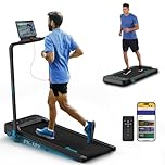 Treadmills with 10% Incline LED Display, 1-14 KM/H Under Desk Walking Pad with Foldable Handrail for Home/Office Workout Jogging Machine with Remote Control and App