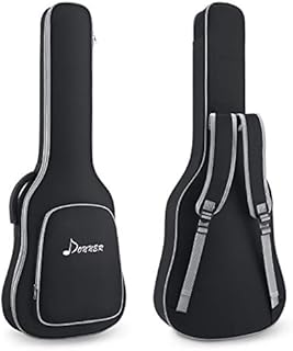 Donner 39 inch Electric Guitar Bag Gig Bag, 0.3 Inch Padded Sponge 600D Ripstop Waterproof Nylon Dustproof Soft Electric Guitar Case Adjustable Strap Black