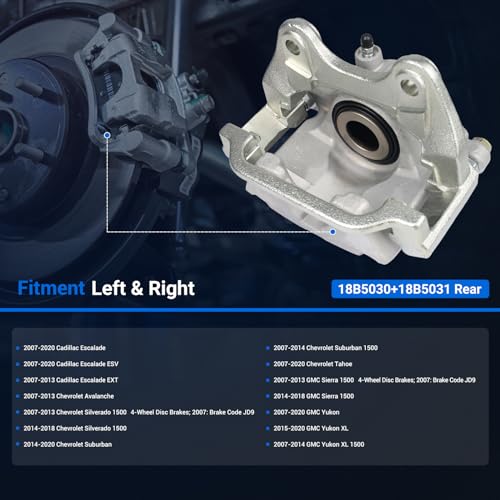 image for Autoround Rear Disc Brake Caliper Assembly with Bracket fit for Chevy,