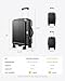 LUGGEX Carry On Luggage 22x14x9 Airline Approved, PC Expandable Hard Shell Suitcases with Spinner Wheels, 20 Inch, White Brown