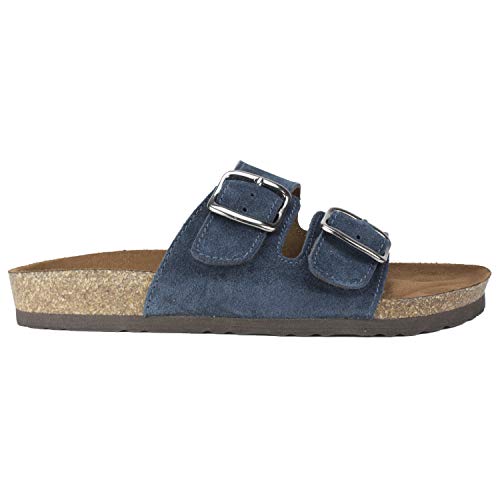 Image of WHITE MOUNTAIN Women's Helga Slide Sandal, Navy, 11 Medium US
