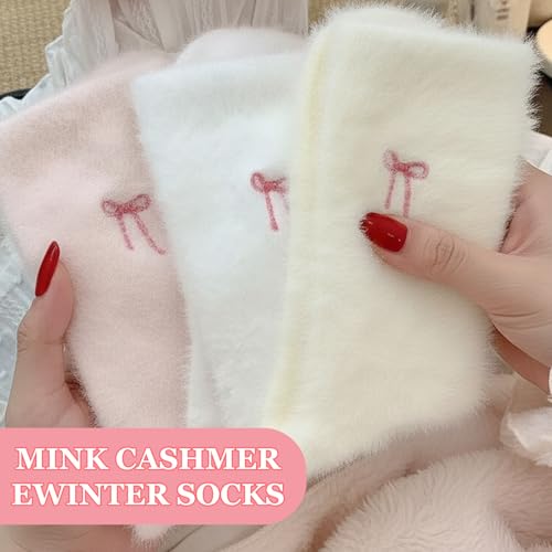 BeoTnp 5 Pairs Fluffy Socks Womens, Christmas Gifts, Pink Fluffy Socks for Women, Cosy Bed Socks, Autumn Winter Warm Socks for Indoor and Outdoor Wear, For Giving Gifts To Girls (With Gift Box) - Image 5