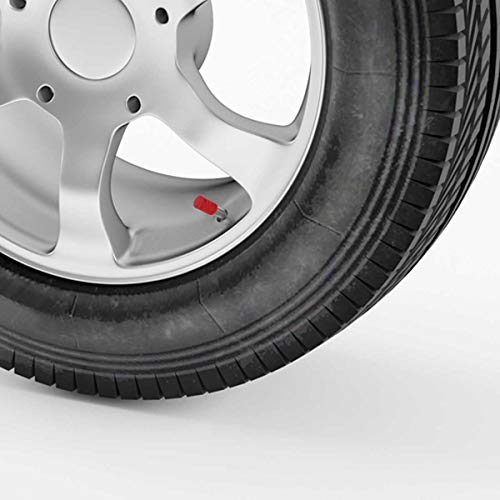 Image of Winka Round Tire Stem Valve Caps Aluminium Car Dustproof Caps Tire Wheel Stem Air Valve Caps, 5 Pieces Red