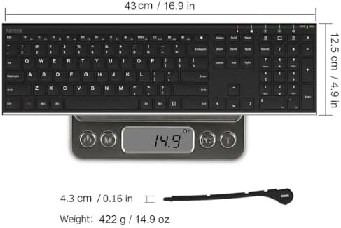 Arteck 2.4G USB Wireless Keyboard Full Size Keyboard for Computer/PC/Laptop - 5
