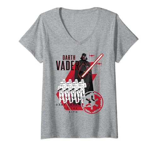 T-Shirt Star Wars Darth Vader Col V Noir pour Femme Adepte du Style Geek