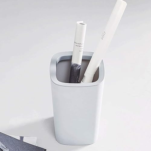 Miniatura 6 de NTIYOU Botes de basura con anillo de presión, contenedor de basura de plástico para baños, cocinas, oficina en casa (color  verde)