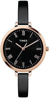TimexAnalog Black Dial Unisex-Adult Watch-TWEL12818, Black, Art Deco