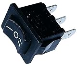 Interruptor de boton AERZETIX: Interruptor conmutador basculantes de boton SP3T ON-OFF-ON 10A/250V 10A/28V, 3 posiciones, Negro C10764