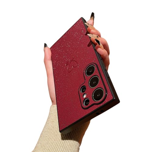 Coque Samsung S23 antichoc étui paillettes cuir souple claret Galaxy