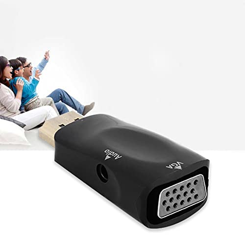 Hdmi Auf Klinke 3.5 Adapter, HD 1080P HDMI-Buchse auf VGA-Buchse Konverter Adapter Mit 3,5 mm Audio Klinkenkabel (Schwarz)