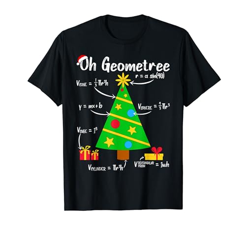 Oh Geometree Funny Christmas Tree Geometry Math Teacher T-Shirt