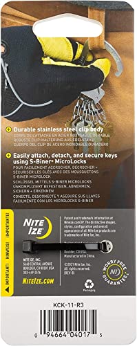 Porta-chaves Nite Ize SlideLock, chaveiro mosquetão de travamento grande com 5 microfechaduras S-Bin