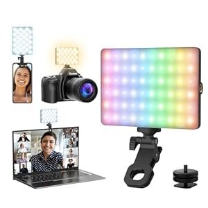 RGB Selfie Light for Phone, 90 LED Phone Light with 360° Full Color CRI 95+ Dimmable 2500K-8500K, 3000mAh Video Light for Phone iPad, Laptop, Makeup, TikTok, Selfie, Vlog, Video Conference
