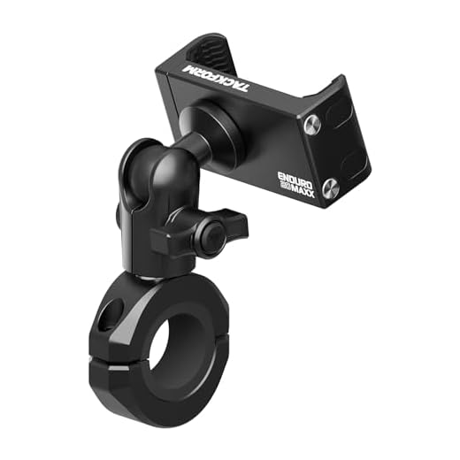 Tackform Black Motorcycle ALL METAL Phone Mount - 20MAXX Spring Cradle | BC3 Universal Clamp Fits 7/8" to 1-1/4" Handlebars | Aluminum | Compatible with iPhones, Galaxy Devices, More | Short Reach Arm