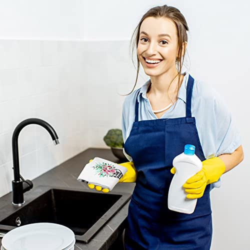 4 Pcs Kitchen Towels For Spring Summer Buffalo Plaid Kitchen Dish Towels Truck Floral Bloom Home Sweet Decorative Farmhouse Towels Bathroom Hand Towels For Mother's Day Housewarming Gift #TOP7