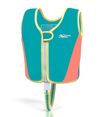 OMYAFL Toddler Swim Vest Kids Floaties Boys Girls Swim Float Jacket Buoyancy Swimwear (Teal, Small(2-3yrs/22-29lbs))