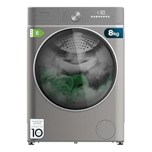 Cecotec Waschmaschine Trockner 8-5Kg Bolero Wash&Dry 8590 Inverter Steel Max. 1400 U/MIN, 16 Programme, Inverter Plus Motor, Intelligentes Waschen und Trocknen, Sterilisation, Antibakterielle Dichtung