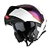 1Storm Motorcycle Modular Flip up Dual Visor Helmet Street Bike Sun Shield Full Face KT928: Glossy White + One Extra Clear Shield