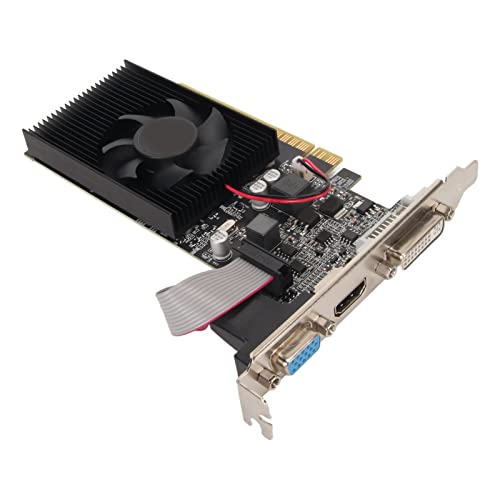 Tosuny GT610 Carte Graphique DDR3 1 Go, Carte Vidéo de Jeu pour PC avec Interface Multimédia HD Port VGA DVI PCI Express X16 2.0, 64 Bits Carte Vidéo pour PC de Jeu Carte Graphique avec