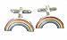 Produktbild korpikus® ' Regenbogen ' Theme Edelstahl-Manschettenknöpfe In Kostenlose Geschenktüte