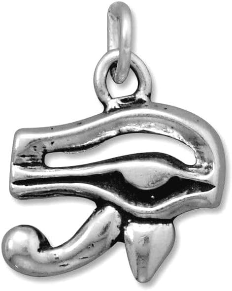 ホルスの魅力の酸化された925の純銀製の目14mm x 19.5mm