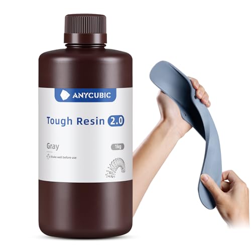 ANYCUBIC RÃ©sine RÃ©sistante 2.0 pour Impression 3D, Tough Resin 2.0, RÃ©sine Ã  Haute TÃ©nacitÃ©, Faible Odeur, RÃ©sine PhotopolymÃ¨re Rapide UV 405nm pour imprimante 3D LCD, Gris 1000g
