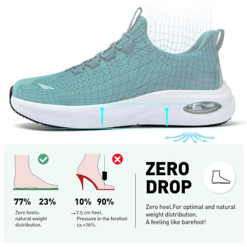 Image of Wide Toe Box Shoes Women Slip on Sneakers with Arch Support, Extra Wide Width Comfort Walking Shoes for Plantar Fasciitis, Zero Drop Cushion Tennis Gym Shoes