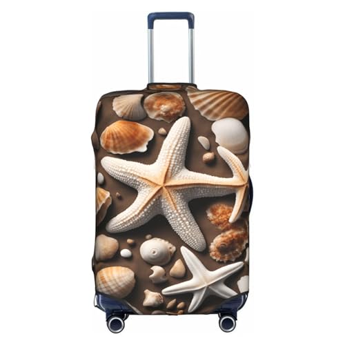 Starfish And Shells Tsa Approved Luggage Cover For 18-32 Inch Suitcases Scratch-Resistant Stretch Luggage Cover